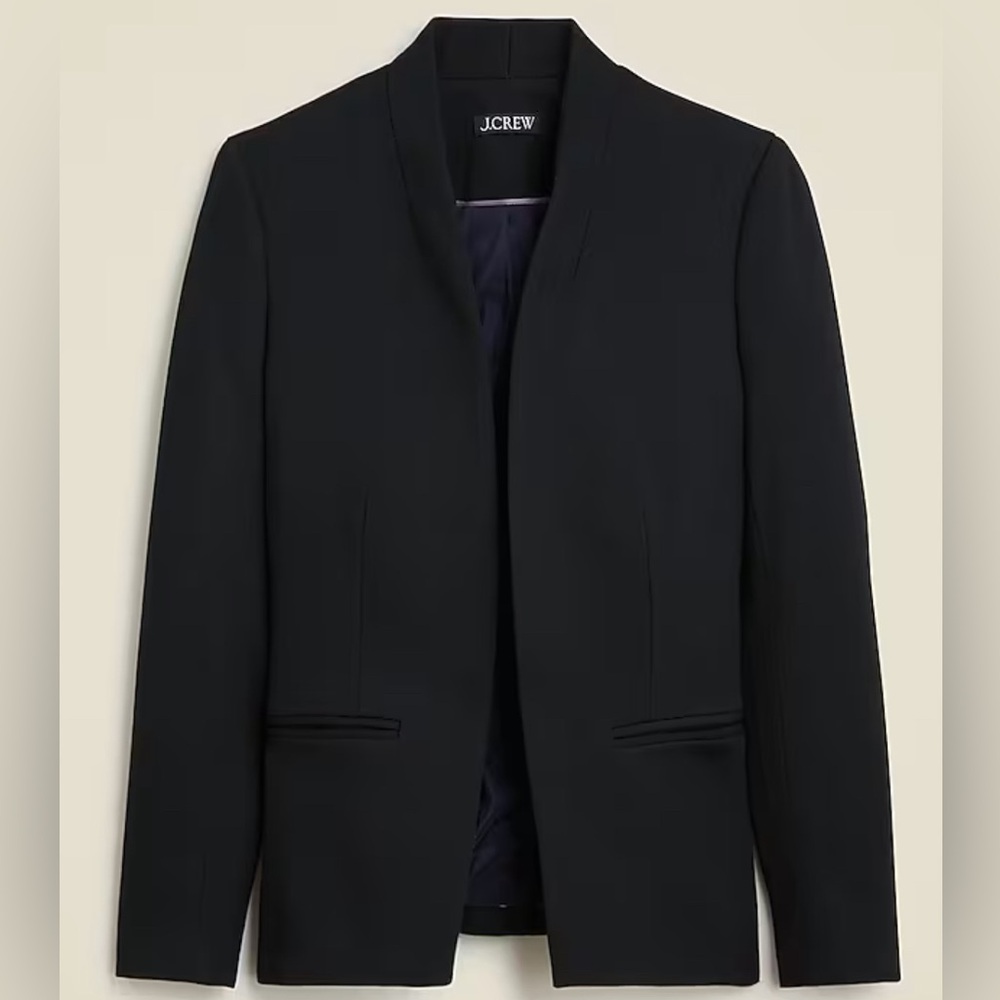 JCREW Going Out Blazer Stretch Twill Black Size 8